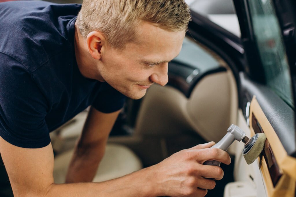 a locksmith fixing a car lock