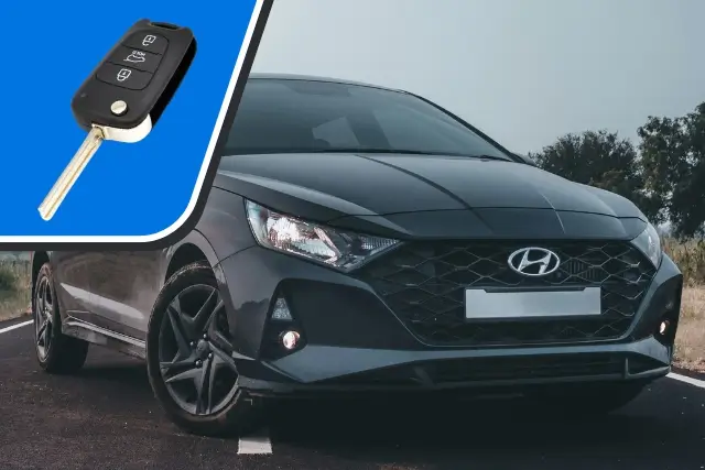 hyundai car locksmith a black car with key beside