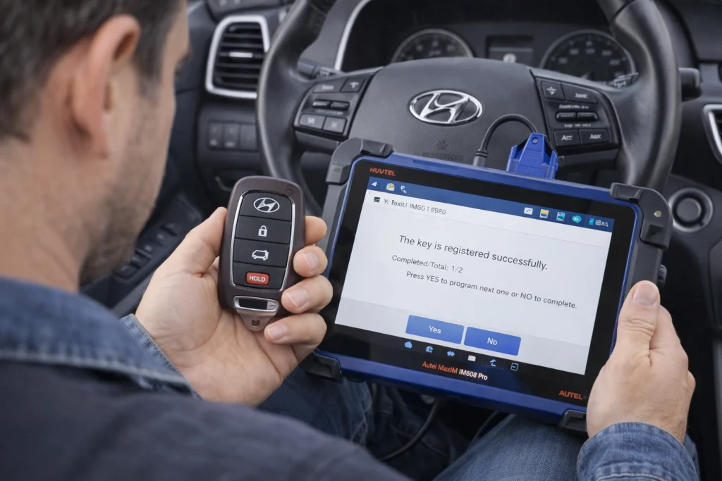 locksmith programming a key of a car