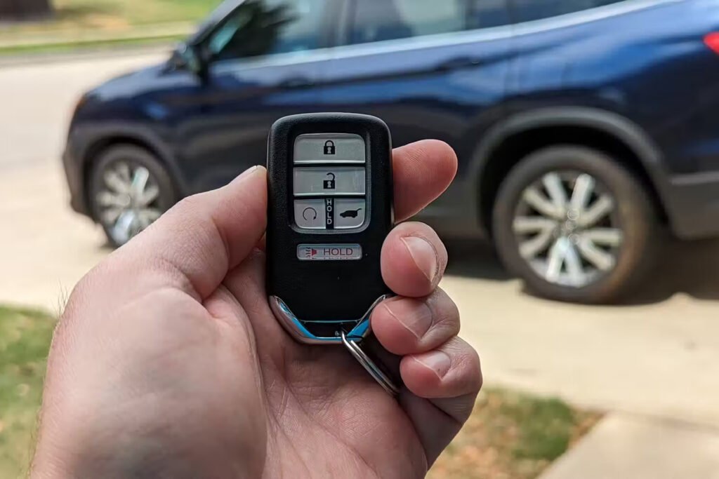 lost your only car key while traveling viewing car while holding car key